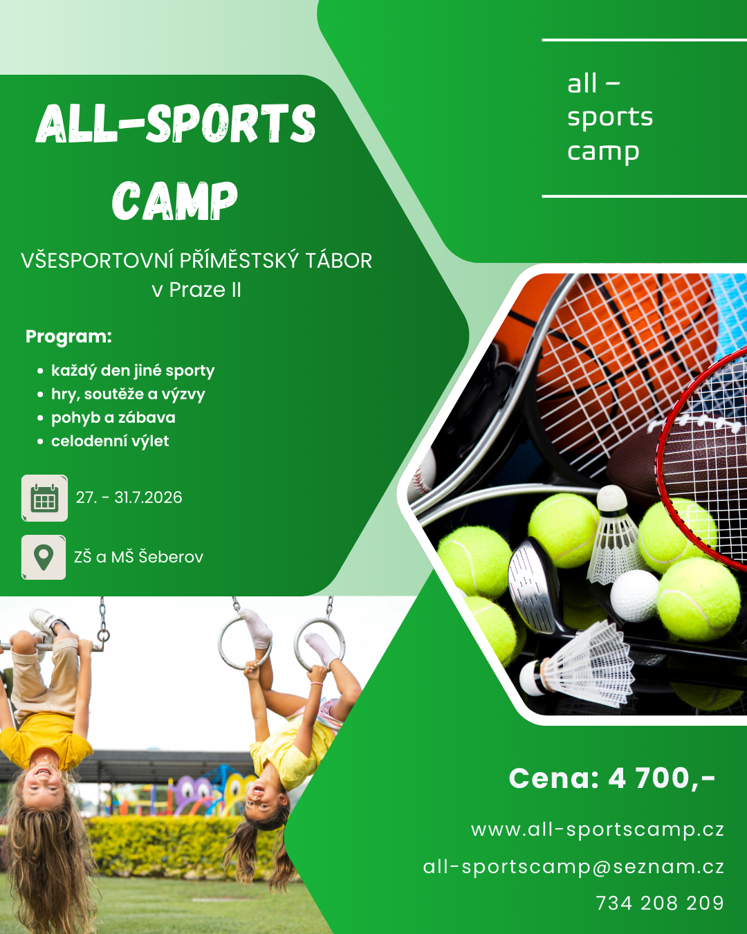 Všesportovní příměstský tábor v Praze 27. - 31.7.2026